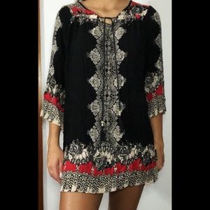 S BUCKLE Drawstring Bohemium Style Dress